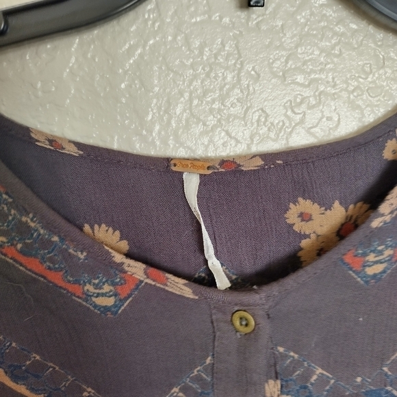 Free People From Your Heart Printed long sleeve boho mini Dress sz Xs, s - Picture 6 of 9